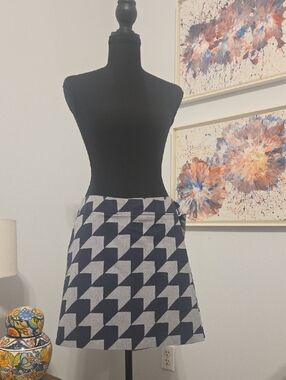 Lacoste Houndstooth A-Line Skirt Blue | Timeless Preppy Style